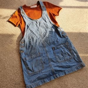 Vintage denim pinafore dress